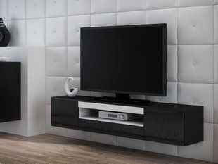 ТВ Тумба Подвесная VIVA RTV Cama 180 Черный Мат / Черный Глянец / Белый фотография