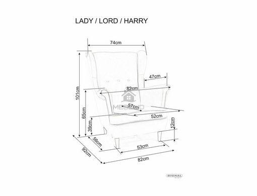Кресло LADY Velvet Signal Античная Роза **