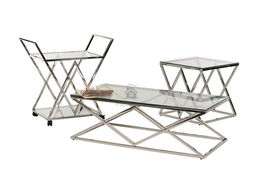 Журнальный столик CD-1 VETRO 120x60 Прозрачный / Серебро