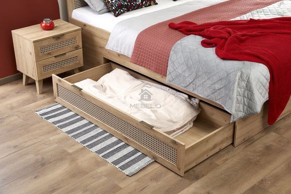 Кровать BORNEO Halmar 160х200 Дуб Артизан/Черный