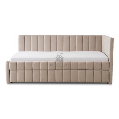 Кровать 90x200 MEBEL ELITE VILLEMO Velvet Беж фотография