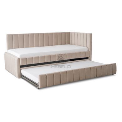 Кровать 90x200 MEBEL ELITE VILLEMO Velvet Беж фотография