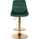 Барный стул бархатный MEBEL ELITE ARCOS Velvet Зеленый/ золотой