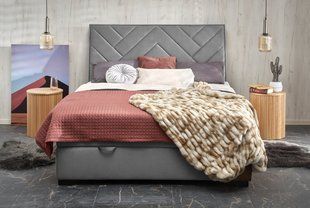 Кровать CONTINENTAL 1 VELVET Halmar 160x200 Серый фотография