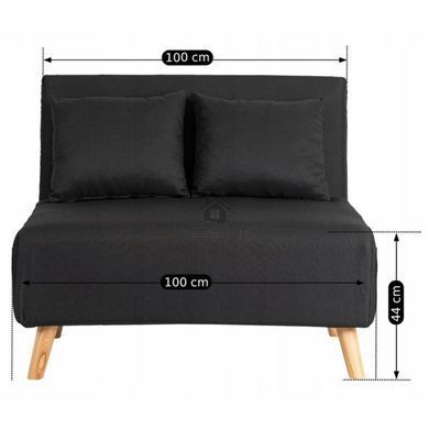 Диван розкладний MEBEL ELITE MARRY 2 тканина Чорний
