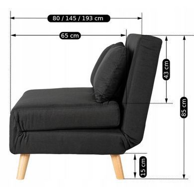 Диван розкладний MEBEL ELITE MARRY 2 тканина Чорний