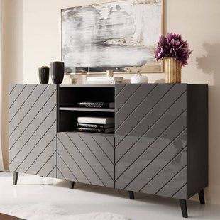 Комод ABETO Cama Графит мат / Графит глянец фотография