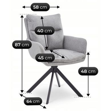 Крісло поворотне MEBEL ELITE PAUL Сірий фотографія