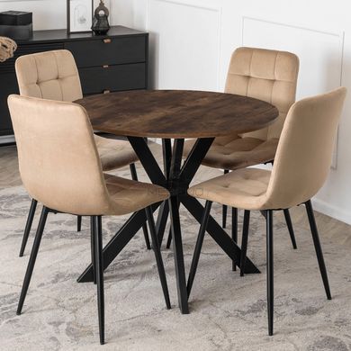 Стіл MEBEL ELITE LAUREN 90X90 дуб рустик / чорний