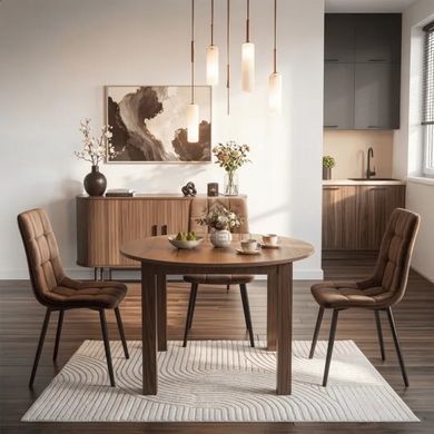 Стіл розкладний круглий MEBEL ELITE HARRY 102(142)х102 см Горіх Нікея