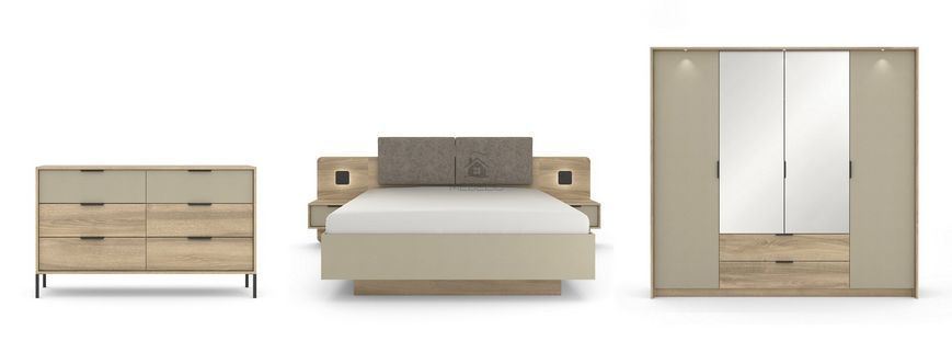 Комод Perfect Home Летто / Letto 6S/153 з 6 шухлядами Дуб терра темний/сірий кам'яний