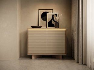 Комод с подсветкой Perfect Home Семи / Semi 2D2S/104 2-дверный с 2 ​​ящиками Боливар натуральный/капучино фотография