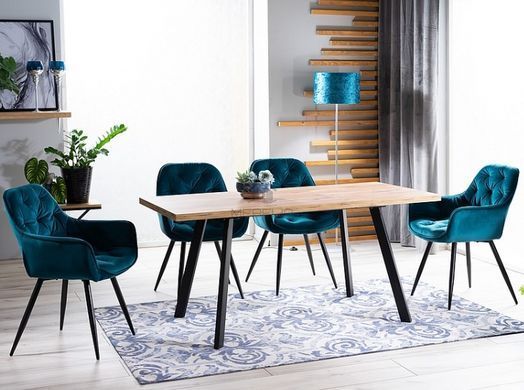 Розкладний стіл BRICK Signal 120(160)x80 Дуб Артизан / Чорний