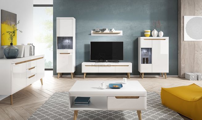 Стіл журнальний Perfect Home Норді / Nordi NL107 Білий/білий глянець фотография