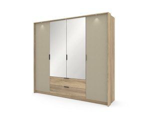 Шафа для одягу Perfect Home Летто / Letto 4D2S/220 4-дверна Дуб терра темний/сірий кам'яний