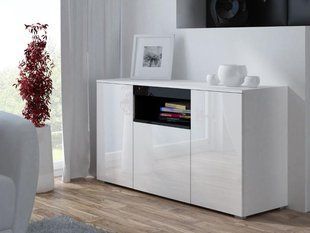 Комод VIVA Cama 150/45 Белый Мат / Белый Глянец / Черный фотография
