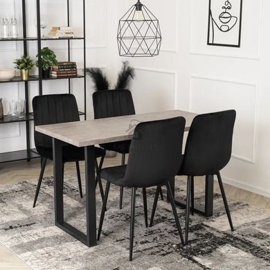 Стол MEBEL ELITE ALTE 120х65 см Бетон / черный фотография