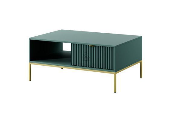 Стіл журнальний Perfect Home Нова / Nova з 2 шухлядами та золотими ніжками L104 Лабрадор