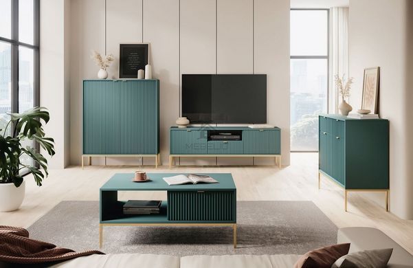 Стіл журнальний Perfect Home Нова / Nova з 2 шухлядами та золотими ніжками L104 Лабрадор