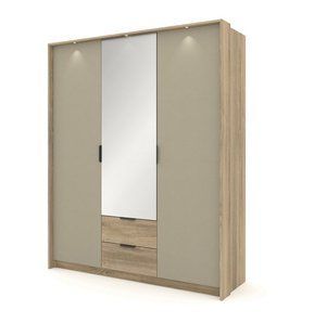 Шафа для одягу Perfect Home Летто / Letto 3D2S/165 3-дверна Дуб терра темний/сірий кам'яний