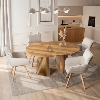 Стол раскладной круглый MEBEL ELITE ADRIEN 120(200)х120 см Дуб