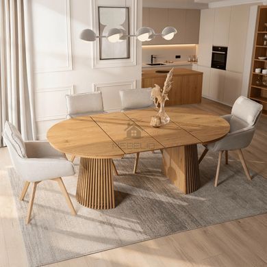 Стол раскладной круглый MEBEL ELITE ADRIEN 120(200)х120 см Дуб