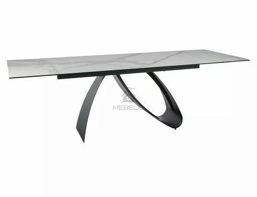 Стіл Обідній DIUNA CERAMIC Signal STATUARIO VENATO 160(240)X90 Білий Мат / Чорний мат
