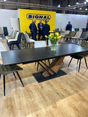 Стіл Обідній GENESIS Signal 180(240)X90 Чорний Мармур / Чорний / Ясен фотографія