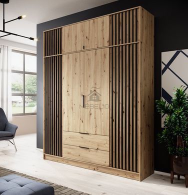 Тумба-надставка Perfect Home Неллі / Nelly 2D 2-дверна Дуб артизан/чорний