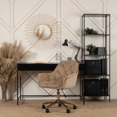 Стілець офісний поворотний оксамитовий MEBEL ELITE MILAN Velvet Бежевий / Золотий фотографія