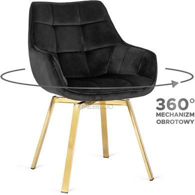 Стул бархатный поворотный MEBEL ELITE MIA Velvet Черный