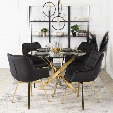 Стул бархатный поворотный MEBEL ELITE MIA Velvet Черный