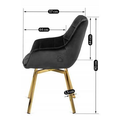Стул бархатный поворотный MEBEL ELITE MIA Velvet Черный