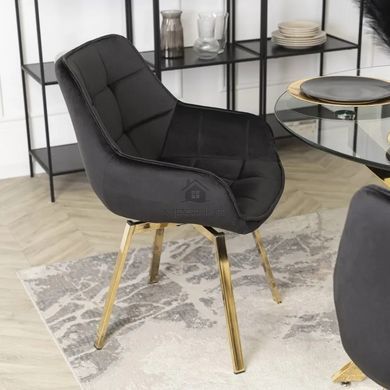 Стул бархатный поворотный MEBEL ELITE MIA Velvet Черный