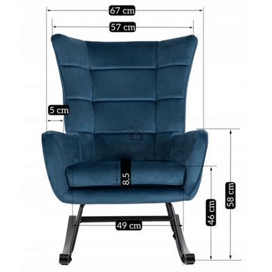 Кресло-качалка бархатное MEBEL ELITE JACKSON Velvet Синий