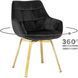 Стул бархатный поворотный MEBEL ELITE MIA Velvet Черный