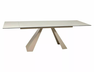 Стол Обеденный SALVADORE CERAMIC   160(240)X90 Signal Травертин Бежевый/кашемир фотография