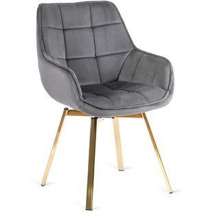 Стул бархатный поворотный MEBEL ELITE MIA Velvet Серый