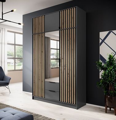 Тумба-надставка Perfect Home Неллі / Nelly 2D 2-дверна Графіт/дуб артизан