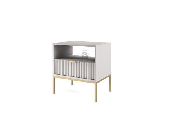 Тумба приліжкова Perfect Home Нова / Nova з 1 шухлядою і золотими ніжками S54 Сірий