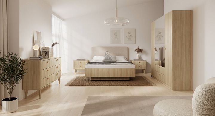 Тумба прикроватная Perfect Home Вики / Viki 2S с 2 ящиками Дуб бариста фотография