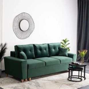 Диван 3-х місний оксамитовий MEBEL ELITE EMIL Velvet 230 см Зелений