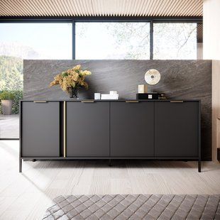 Комод Perfect Home Ларс / Lars 4-дверний 4D/203 Антрацит фотографія