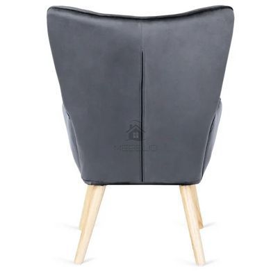 Крісло м'яке оксамитове з підставкою для ніг MEBEL ELITE LOZANO Velvet Сірий