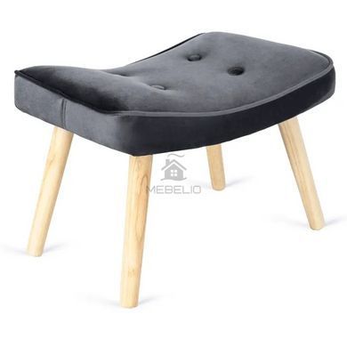 Крісло м'яке оксамитове з підставкою для ніг MEBEL ELITE LOZANO Velvet Сірий