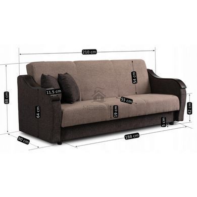 Диван MEBEL ELITE BLOOM 210 см Коричневый