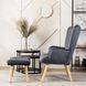 Крісло м'яке оксамитове з підставкою для ніг MEBEL ELITE LOZANO Velvet Сірий