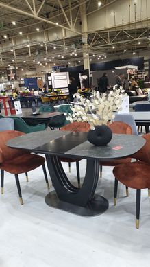 Стіл розкладний TML-865-1 VETRO 120x80 Чорний Онікс