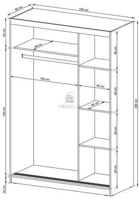 Шафа-купе Perfect Home Вікі / Wiki 150 2-дверна Графіт