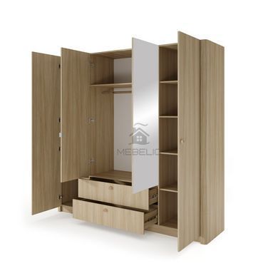 Шафа для одягу Perfect Home Вікі / Viki 4D2S/213 4-дверна з дзеркалом Дуб бариста